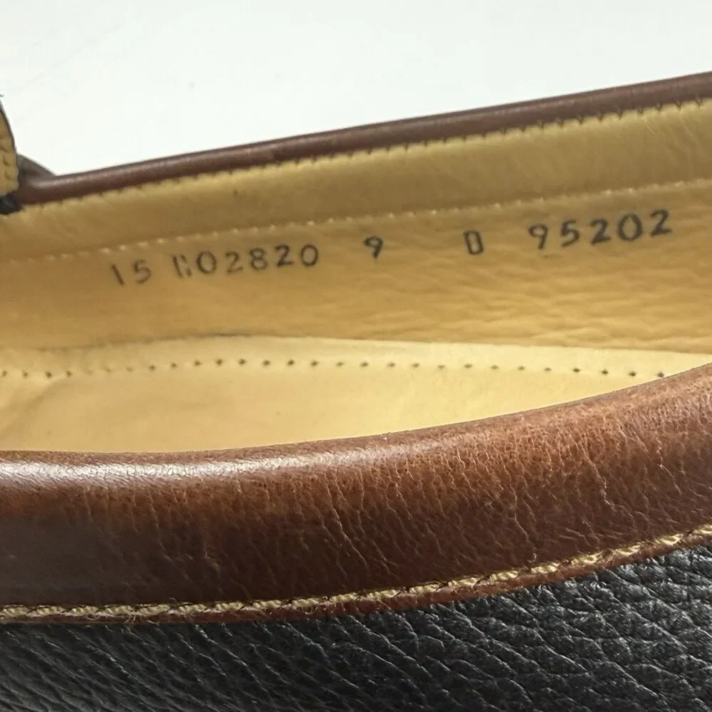 Cole Haan Men's 9 Black Brown Leather Slip Kiltie Tassel Loafer Casual Shoes